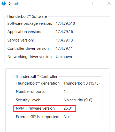 Поддерживает ли windows thunderbolt